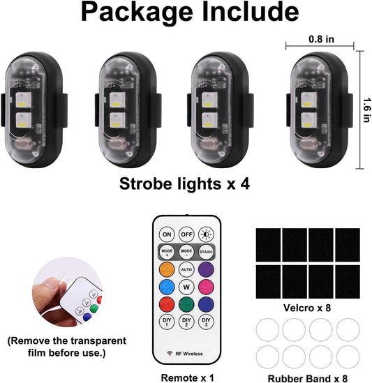 4 PACK RGB UNDER GLOW LIGHTS RECHARGABLE UNIVERSAL