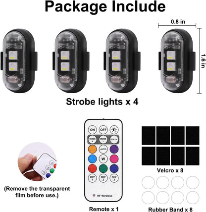 4 PACK RGB UNDER GLOW LIGHTS RECHARGABLE UNIVERSAL