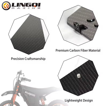 LINGQI RACING BATTERY COMPARTMENT COVER REAL CARBON FIBER FOR TUTTIO SOLEIL01 AND KUGOO